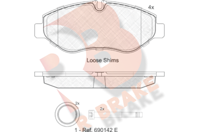 RB1832 R BRAKE Комплект тормозных колодок, дисковый тормоз