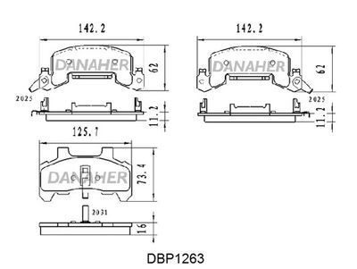 DBP1263 DANAHER Комплект тормозных колодок, дисковый тормоз