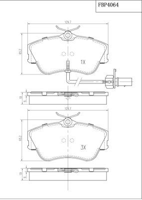 FBP4064 FI.BA Комплект тормозных колодок, дисковый тормоз