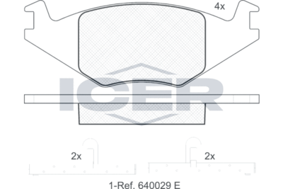 180461 ICER Комплект тормозных колодок, дисковый тормоз