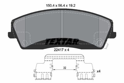 2241701 TEXTAR Комплект тормозных колодок, дисковый тормоз
