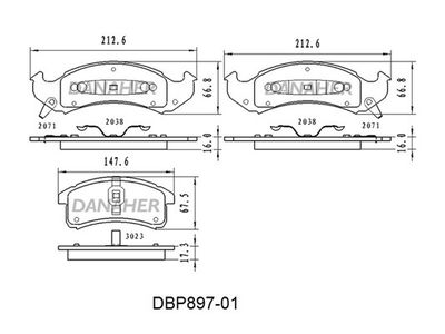 DBP89701 DANAHER Комплект тормозных колодок, дисковый тормоз