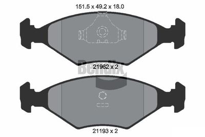 BPD1867 BENDIX Braking Комплект тормозных колодок, дисковый тормоз