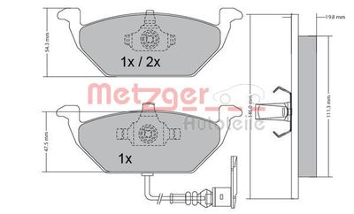 1170002 METZGER Комплект тормозных колодок, дисковый тормоз