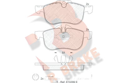 RB1335203 R BRAKE Комплект тормозных колодок, дисковый тормоз