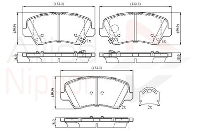 ADB32773 COMLINE Комплект тормозных колодок, дисковый тормоз