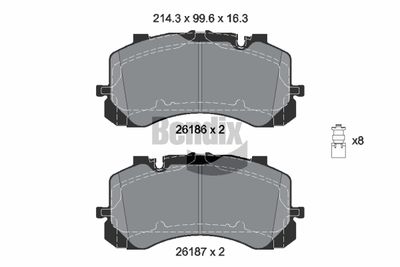 BPD2428 BENDIX Braking Комплект тормозных колодок, дисковый тормоз