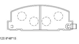 KD4726 ASIMCO Комплект тормозных колодок, дисковый тормоз