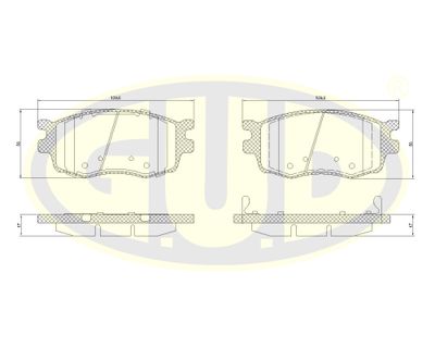 GBP120802 G.U.D. Комплект тормозных колодок, дисковый тормоз