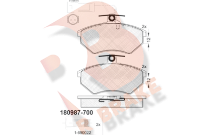 RB0987700 R BRAKE Комплект тормозных колодок, дисковый тормоз