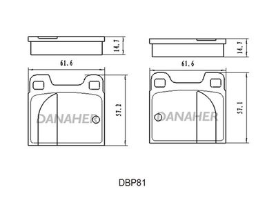 DBP81 DANAHER Комплект тормозных колодок, дисковый тормоз