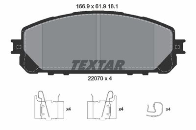 2207001 TEXTAR Комплект тормозных колодок, дисковый тормоз