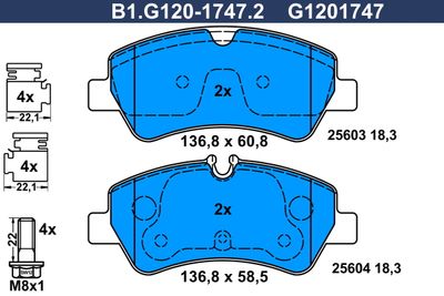 B1G12017472 GALFER Комплект тормозных колодок, дисковый тормоз
