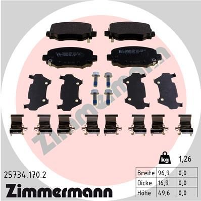 257341702 ZIMMERMANN Комплект тормозных колодок, дисковый тормоз