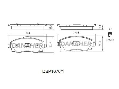DBP16761 DANAHER Комплект тормозных колодок, дисковый тормоз