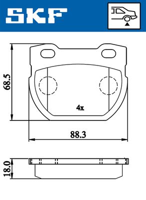 VKBP90514 SKF Комплект тормозных колодок, дисковый тормоз