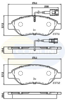 CBP11222 COMLINE Комплект тормозных колодок, дисковый тормоз