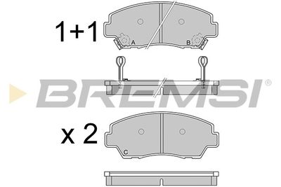 BP2326 BREMSI Комплект тормозных колодок, дисковый тормоз