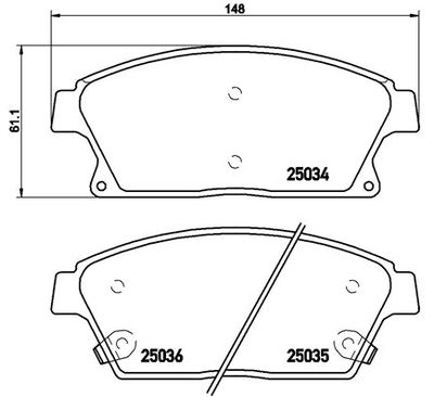 P59077 BREMBO Комплект тормозных колодок, дисковый тормоз