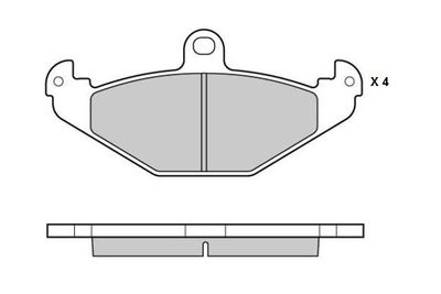 121033 E.T.F. Комплект тормозных колодок, дисковый тормоз