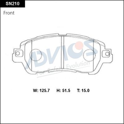 SN210 ADVICS Комплект тормозных колодок, дисковый тормоз