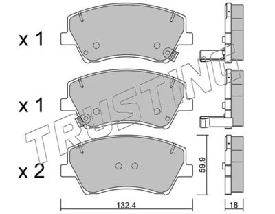 10920 TRUSTING Комплект тормозных колодок, дисковый тормоз