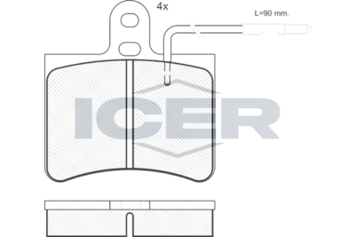 180136 ICER Комплект тормозных колодок, дисковый тормоз