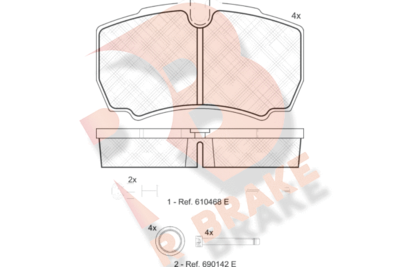 RB1640117 R BRAKE Комплект тормозных колодок, дисковый тормоз