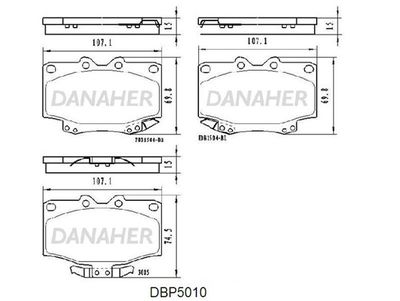 DBP5010 DANAHER Комплект тормозных колодок, дисковый тормоз