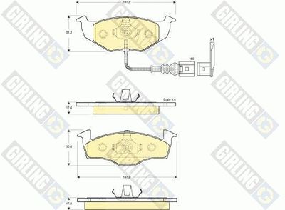 6115862 GIRLING Комплект тормозных колодок, дисковый тормоз