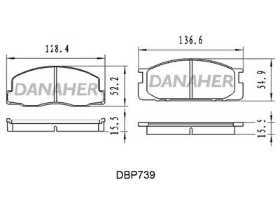 DBP739 DANAHER Комплект тормозных колодок, дисковый тормоз