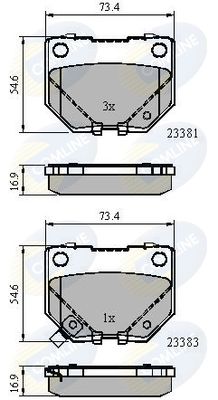 CBP31739 COMLINE Комплект тормозных колодок, дисковый тормоз