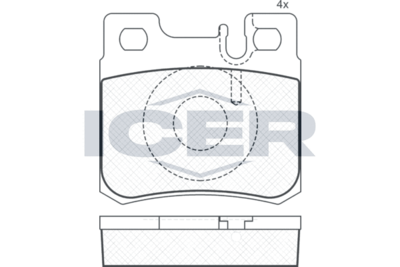 180978396 ICER Комплект тормозных колодок, дисковый тормоз