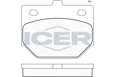 180312 ICER Комплект тормозных колодок, дисковый тормоз