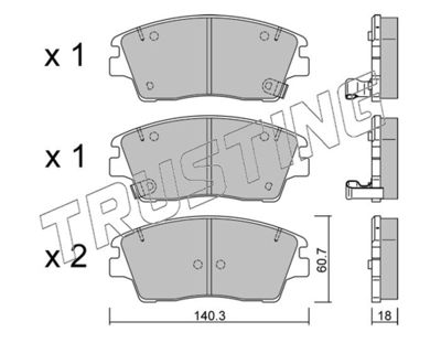 11640 TRUSTING Комплект тормозных колодок, дисковый тормоз