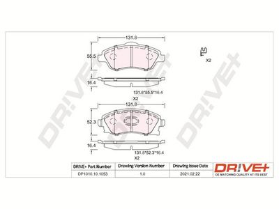 DP1010101053 Dr!ve+ Комплект тормозных колодок, дисковый тормоз