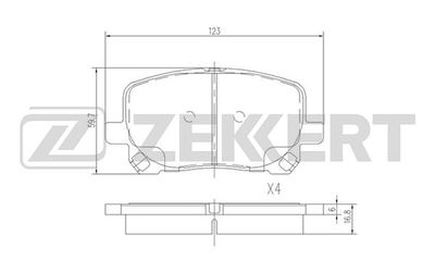 BS2704 ZEKKERT Комплект тормозных колодок, дисковый тормоз