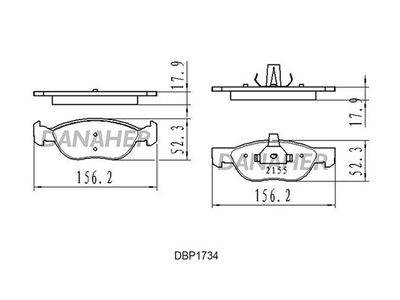 DBP1734 DANAHER Комплект тормозных колодок, дисковый тормоз