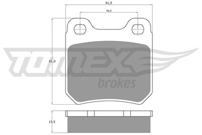 TX1161 TOMEX Brakes Комплект тормозных колодок, дисковый тормоз