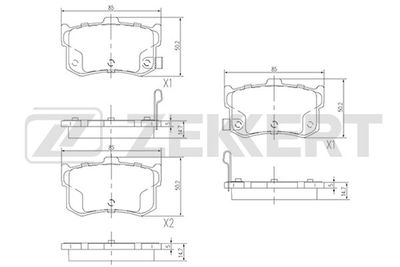 BS2441 ZEKKERT Комплект тормозных колодок, дисковый тормоз