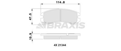 AB0508 BRAXIS Комплект тормозных колодок, дисковый тормоз