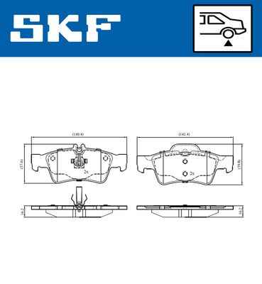 VKBP90065 SKF Комплект тормозных колодок, дисковый тормоз