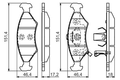 0986494547 BOSCH Комплект тормозных колодок, дисковый тормоз