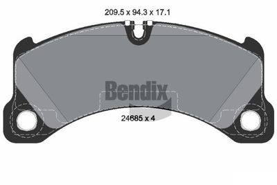 BPD1498 BENDIX Braking Комплект тормозных колодок, дисковый тормоз