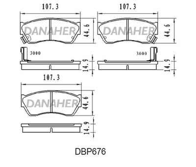 DBP676 DANAHER Комплект тормозных колодок, дисковый тормоз