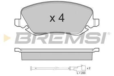 BP3023 BREMSI Комплект тормозных колодок, дисковый тормоз