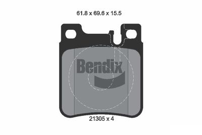 BPD1778 BENDIX Braking Комплект тормозных колодок, дисковый тормоз