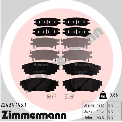 224341451 ZIMMERMANN Комплект тормозных колодок, дисковый тормоз