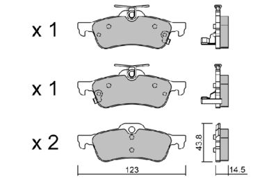 BPTO2004 AISIN Комплект тормозных колодок, дисковый тормоз