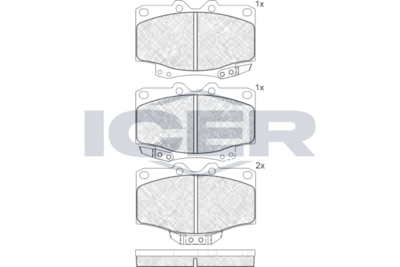 141034 ICER Комплект тормозных колодок, дисковый тормоз